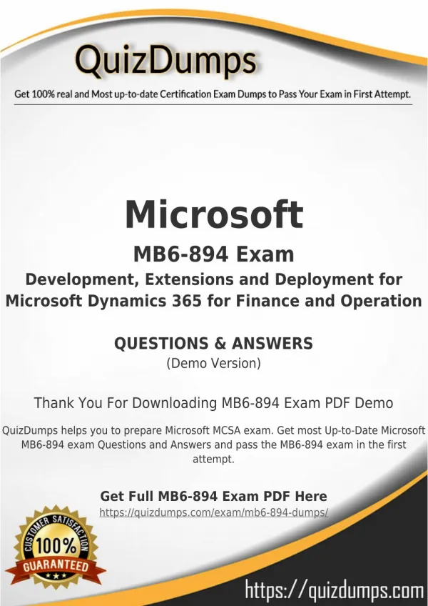 MB6-894 Exam Dumps - Actual MB6-894 Dumps PDF