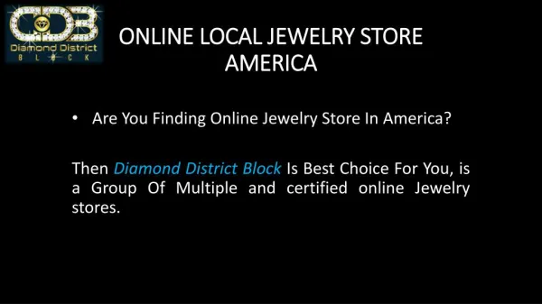 Online Local Jewelry Store America