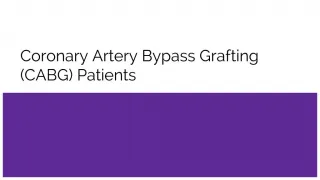 Coronary Artery Bypass Grafting (CABG) Patients