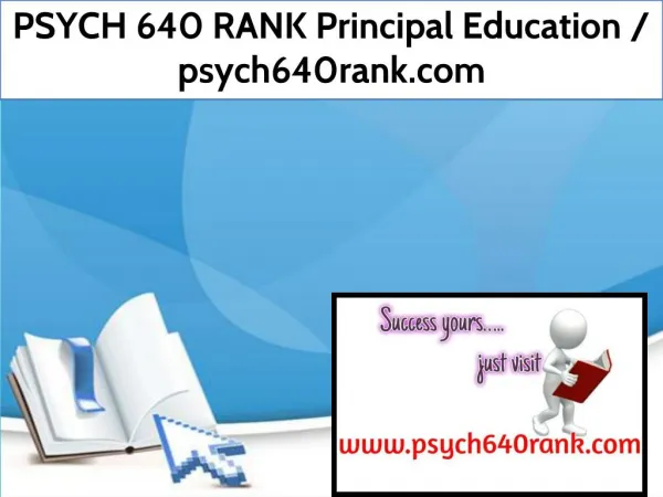 PSYCH 640 RANK Principal Education / psych640rank.com