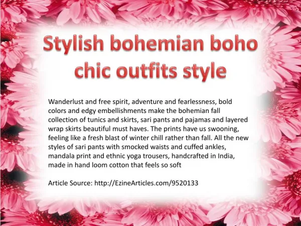 Stylish Bohemian Bohochic Outfits Style