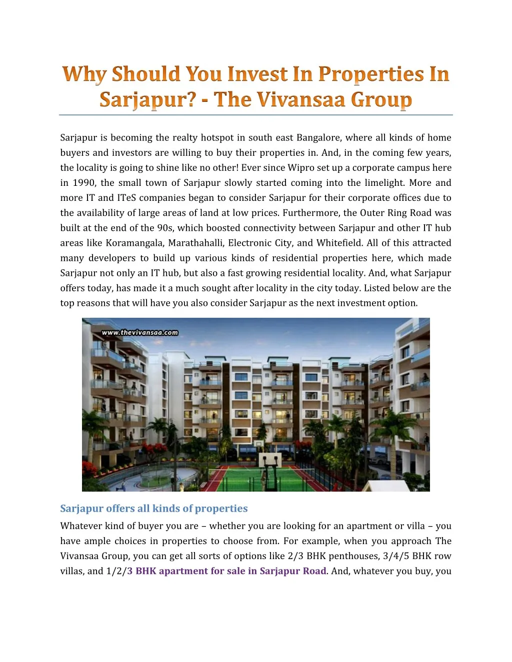 sarjapur is becoming the realty hotspot in south