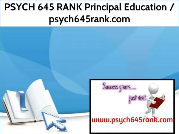 PSYCH 645 RANK Principal Education / psych645rank.com