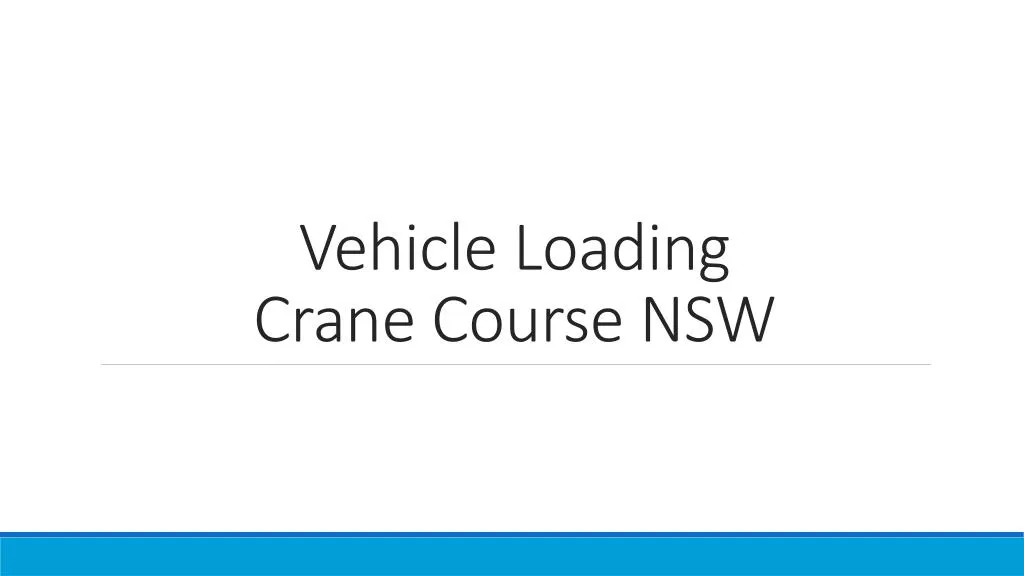 vehicle loading crane course nsw