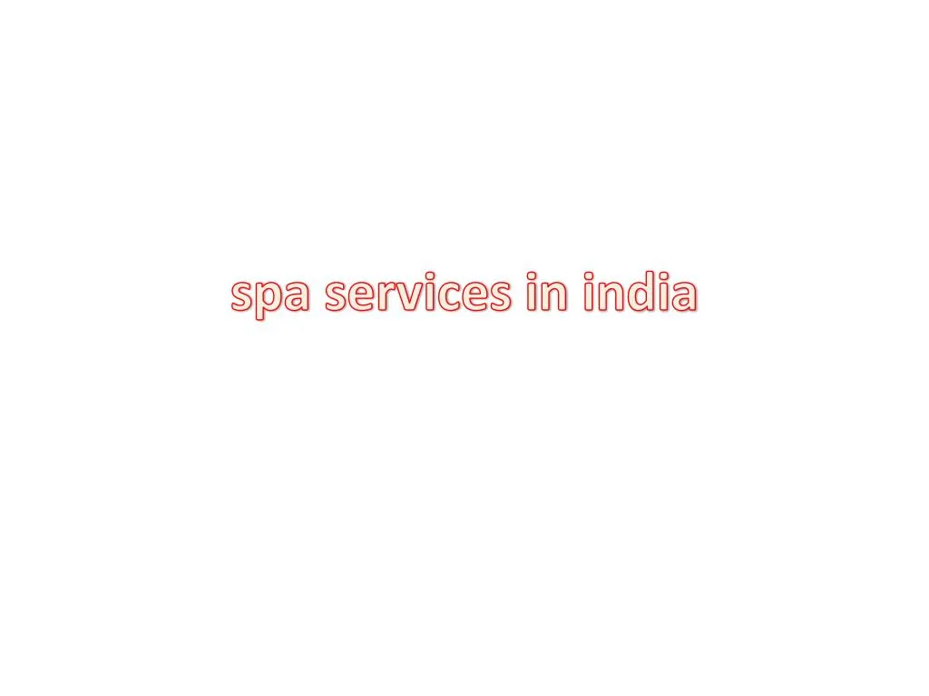 spa services in india