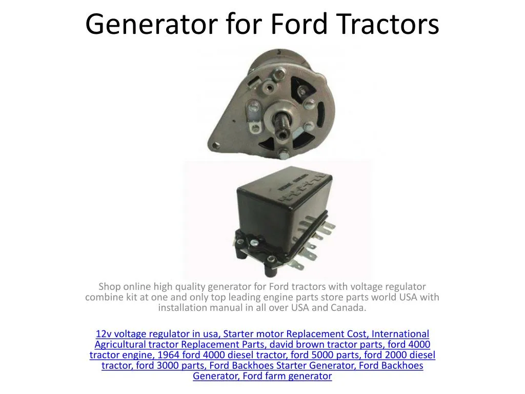 generator for ford tractors