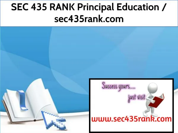 SEC 435 RANK Principal Education / sec435rank.com
