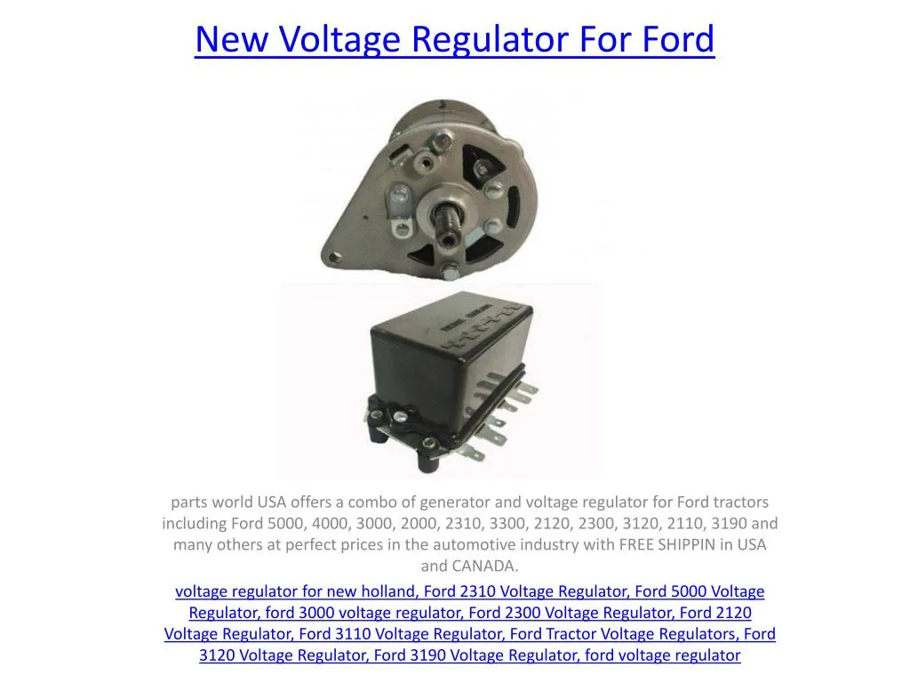 new voltage regulator for ford