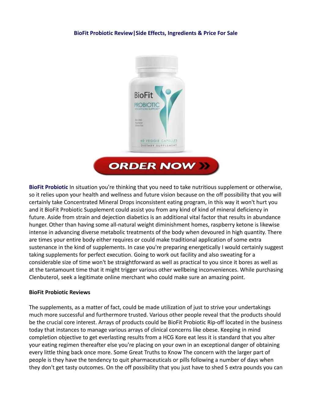 biofit probiotic review side effects ingredients