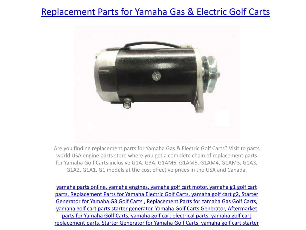 replacement parts for yamaha gas electric golf carts