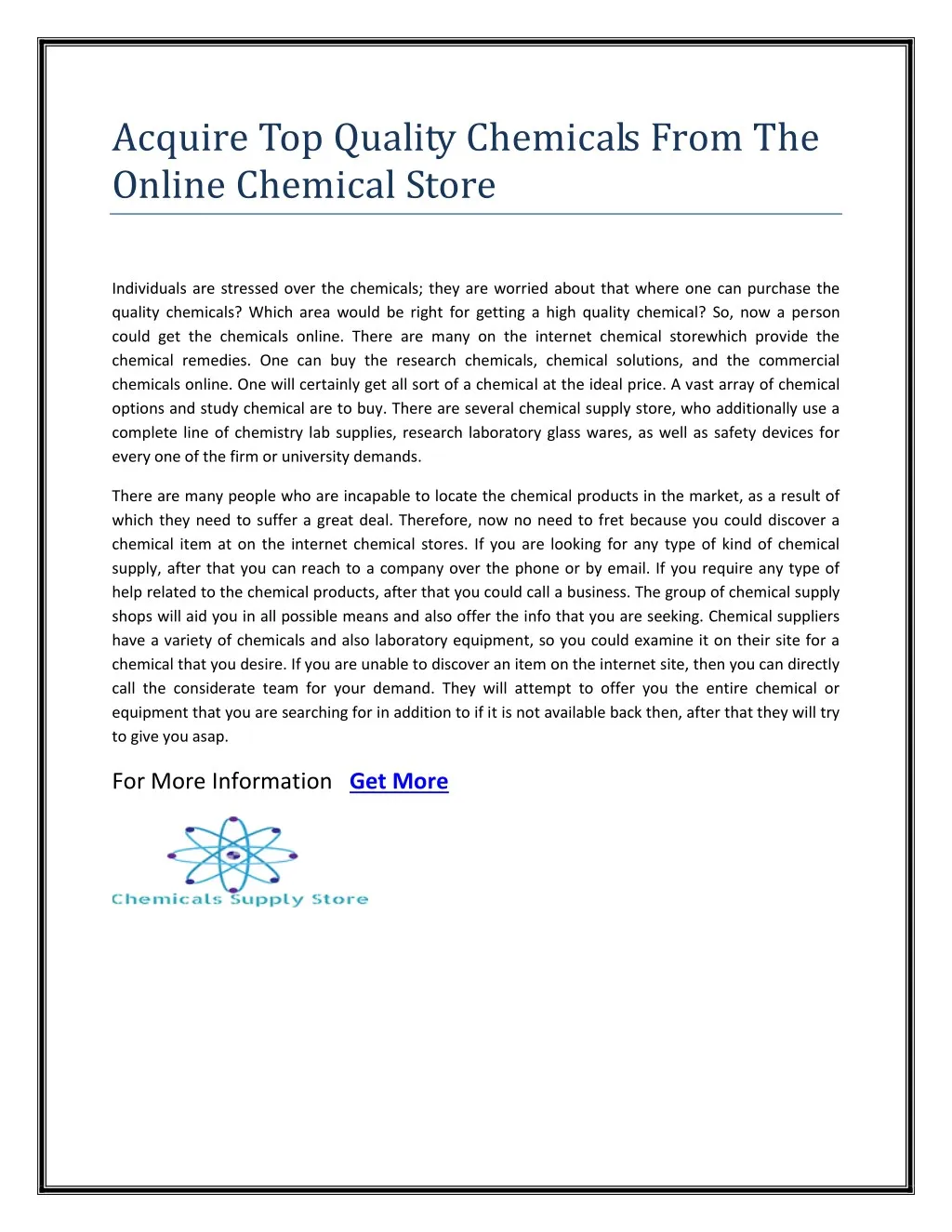 acquire top quality chemicals from the online