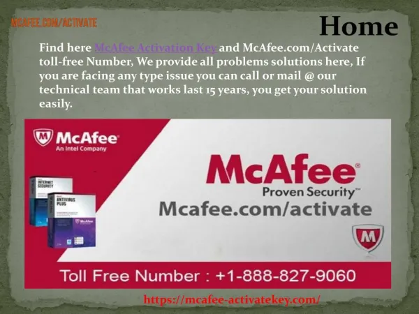 Mcafee.com/activate - Enter Mcafee activate product key
