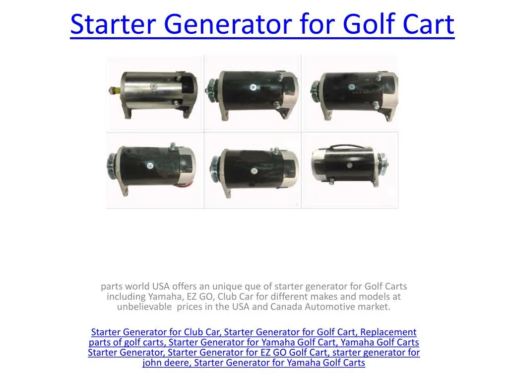 starter generator for g olf cart