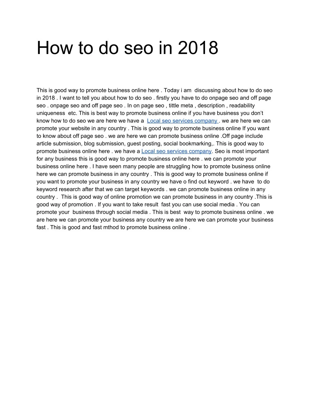 how to do seo in 2018