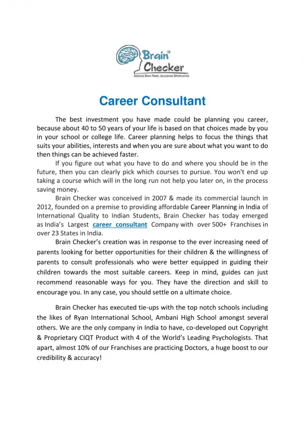 Career Consultant