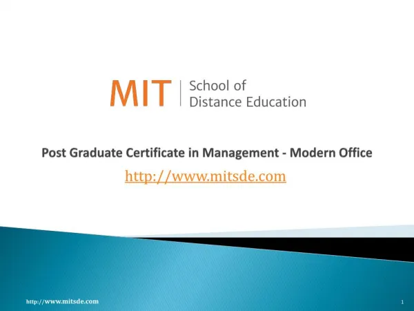 Post Graduate Certificate in Management - Modern Office