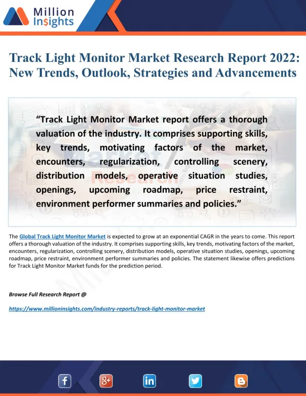 Track Light Monitor Market by Top Key Manufacturers, Countries, Type