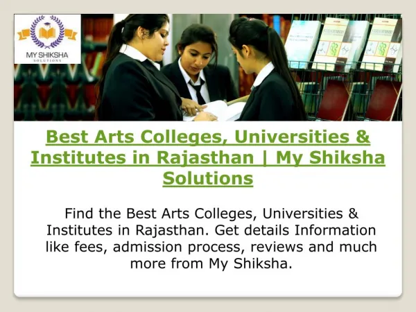 Best Arts Colleges, Universities & Institutes in Rajasthan | My Shiksha Solutions