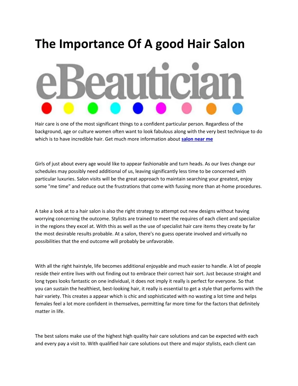 the importance of a good hair salon