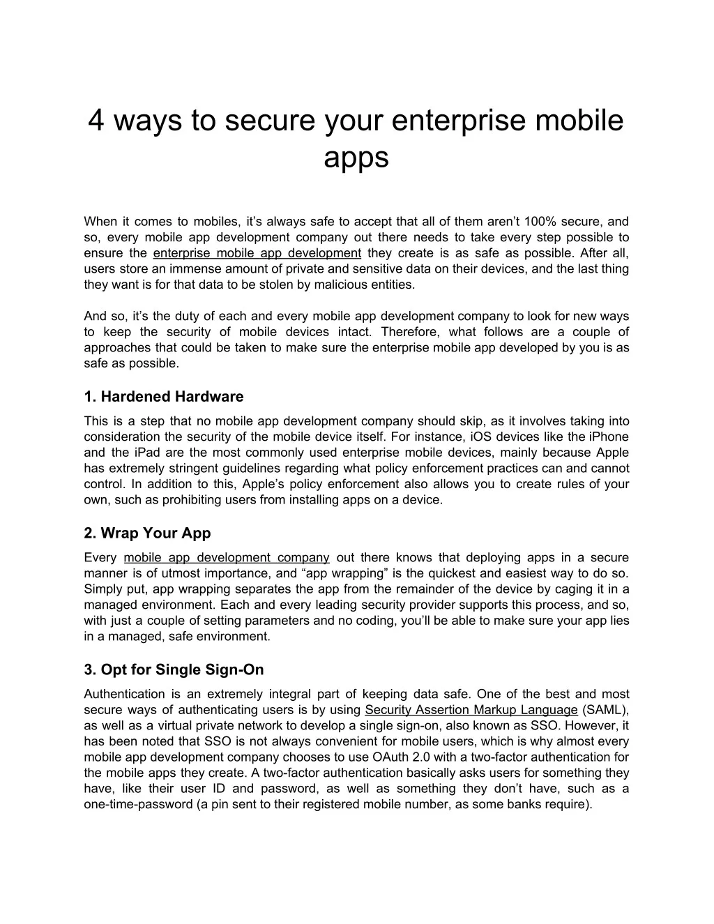 4 ways to secure your enterprise mobile apps