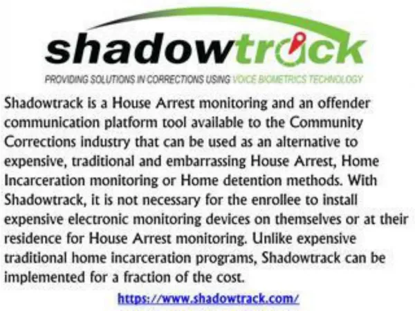 Home Incarceration, House Arrest Monitoring & Home Detention
