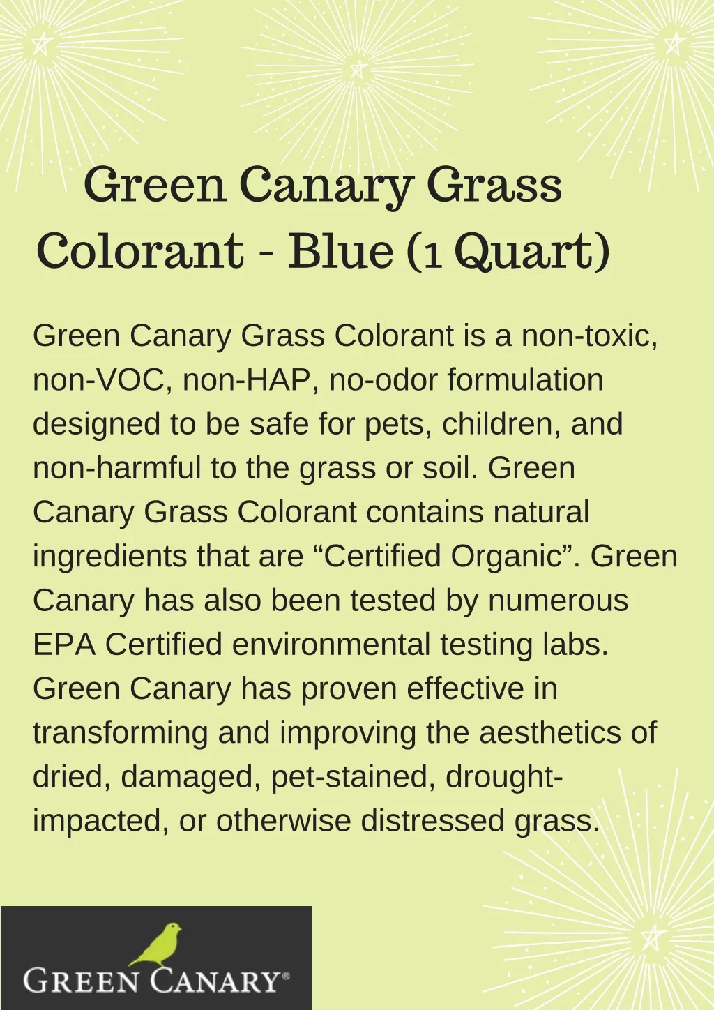 green canary grass colorant blue 1 quart
