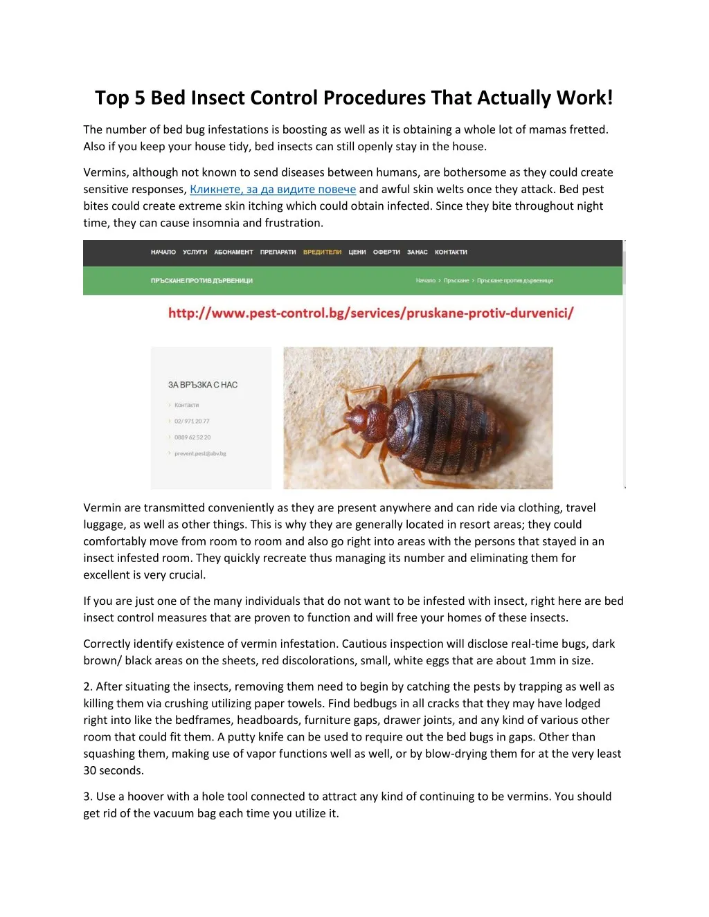top 5 bed insect control procedures that actually