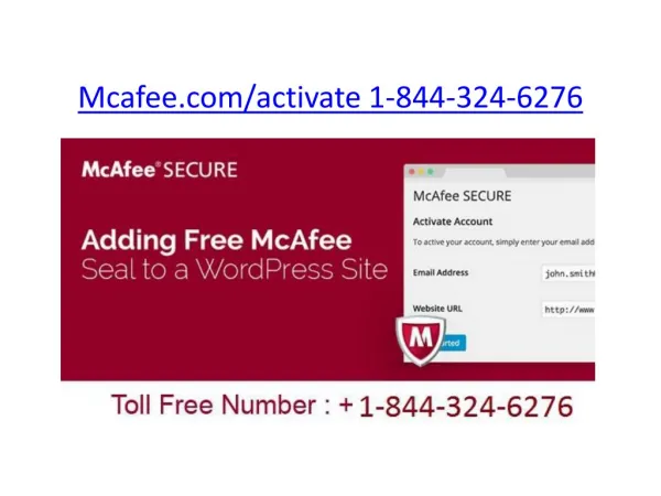 Mcafee.com/activate | 1-844-324-6276 | mcafee activate product key