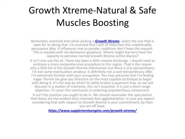 Growth Xtreme-May Increase your Stamina