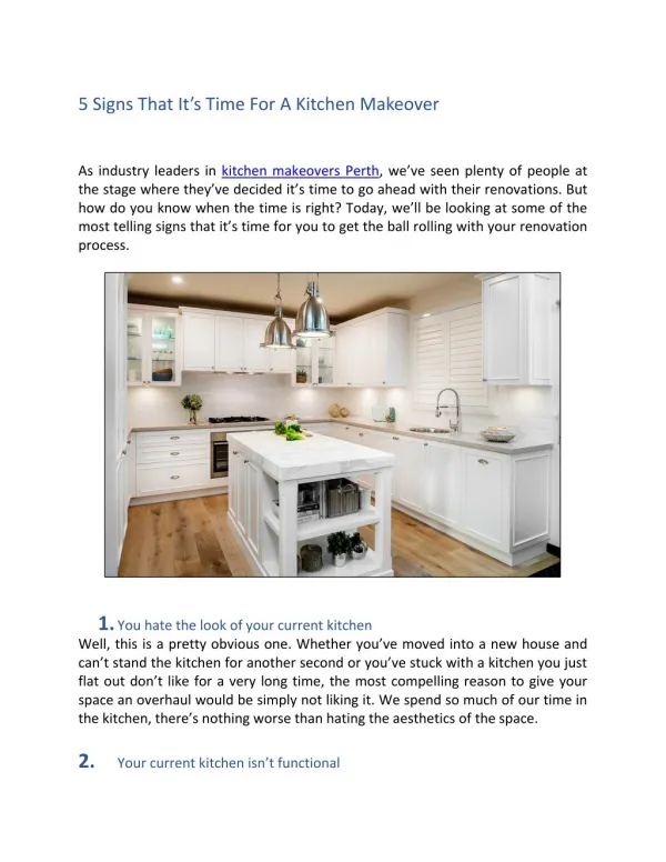 5 Signs That Itâ€™s Time For A Kitchen Makeover