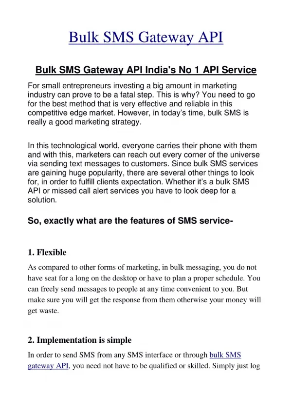 Bulk SMS Gateway API allows you send and recieve bulk sms Messaging