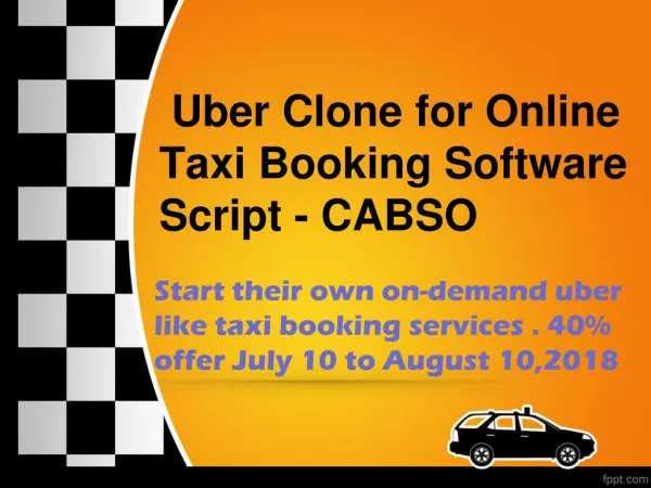 Uber Clone for Online Taxi Booking Software Script - CABSO