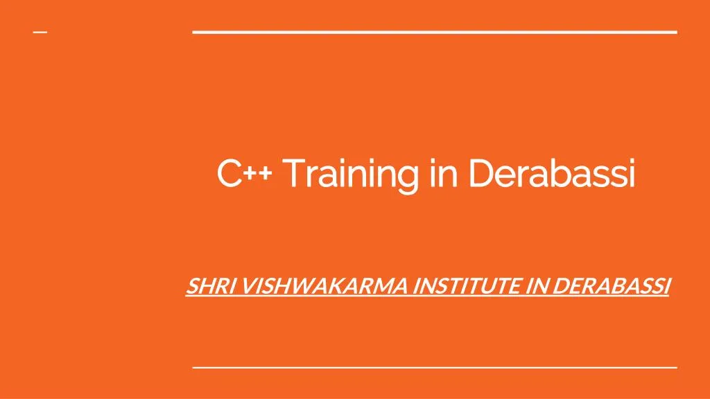 c training in derabassi