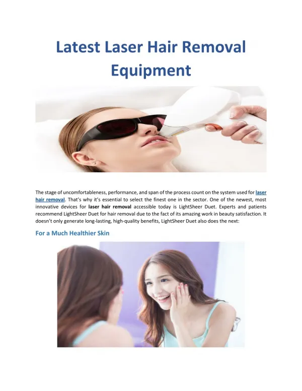 Latest Laser Hair Removal Equipment | Laser Hair Removal Auckland