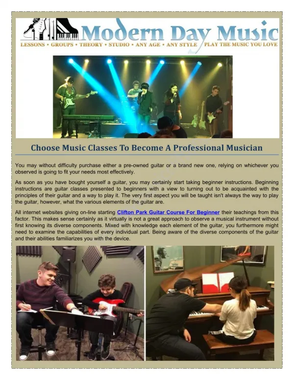 Are you interested in Clifton Park Play Guitar Lessons