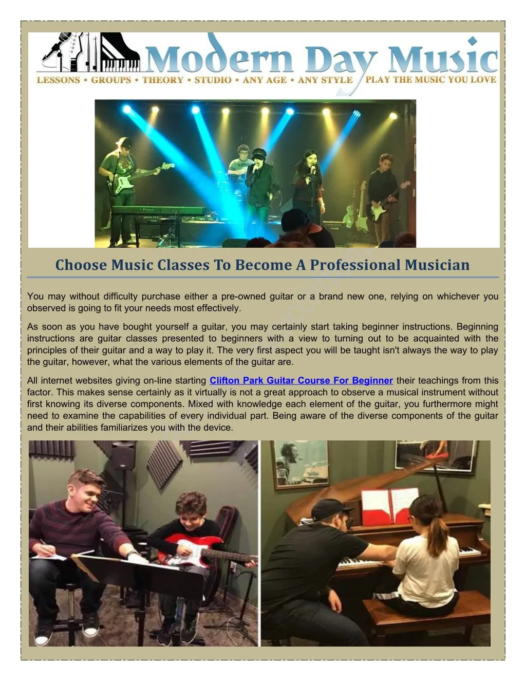 choose music classes to become a professional