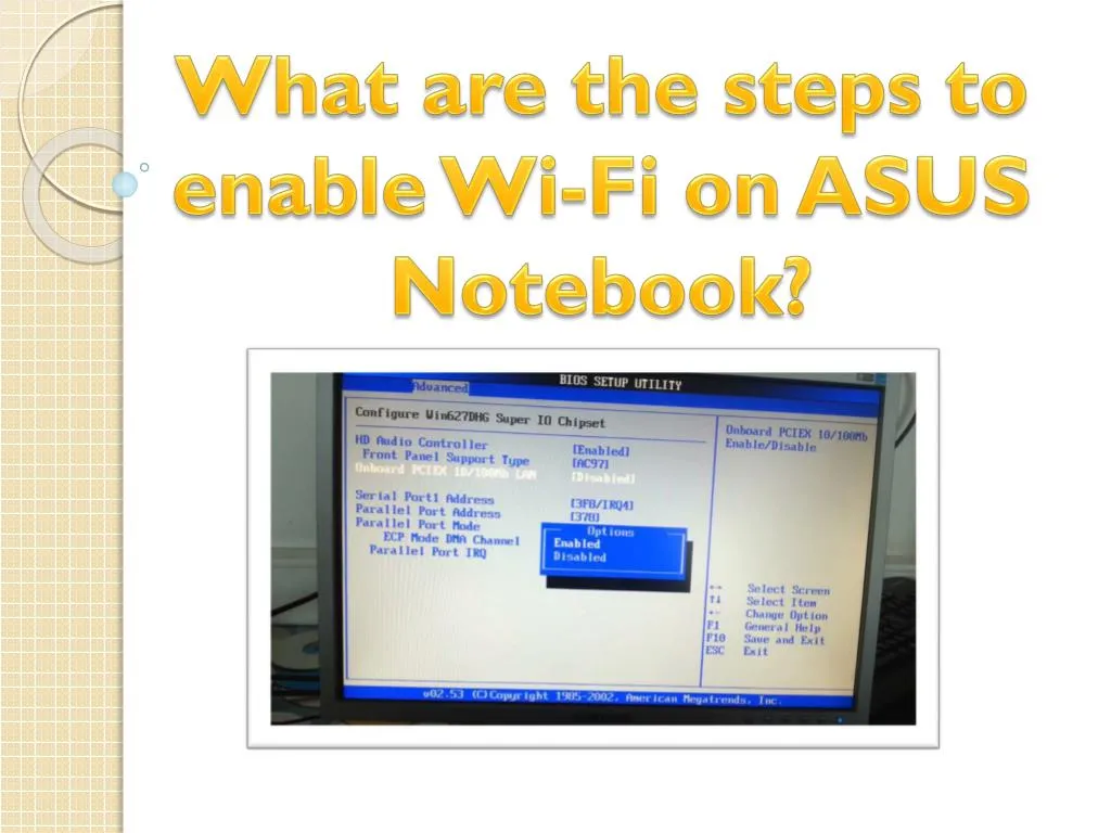 what are the steps to enable wi fi on asus