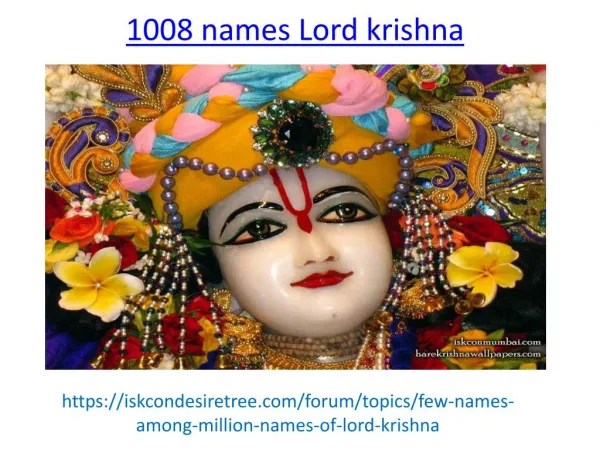 What are 1008 names of Lord krishna