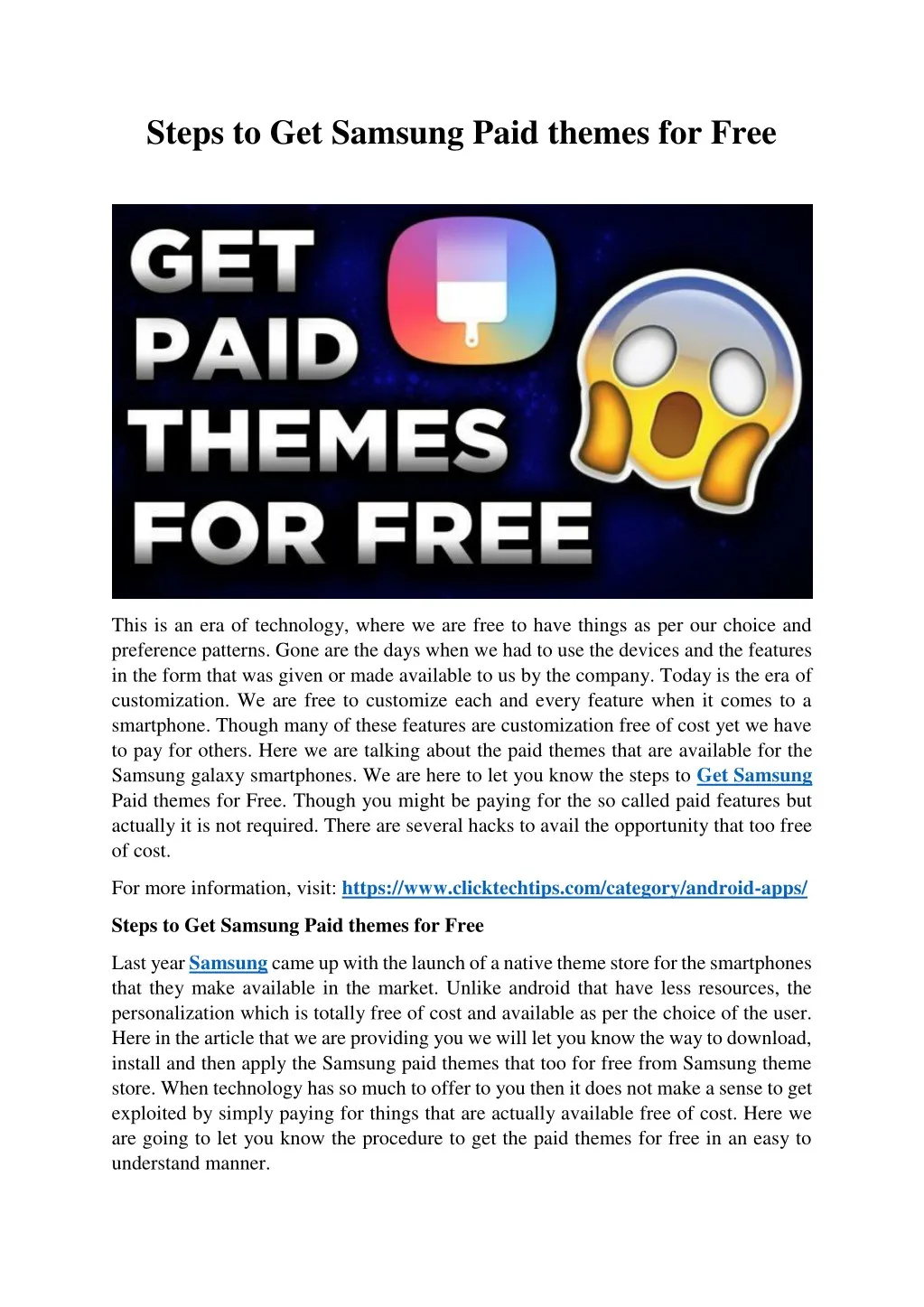 steps to get samsung paid themes for free