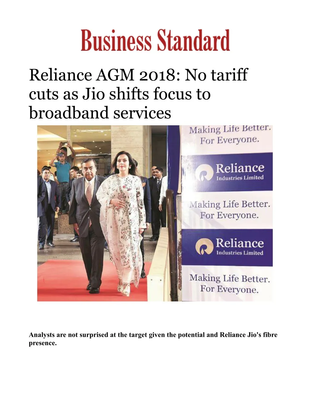 reliance agm 2018 no tariff cuts as jio shifts
