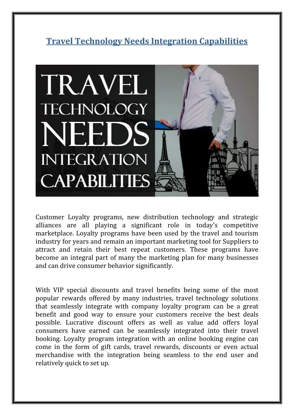 travel technology needs integration capabilities