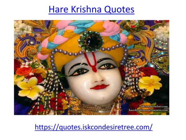 Inspirational Quotes of God Hare Krishna