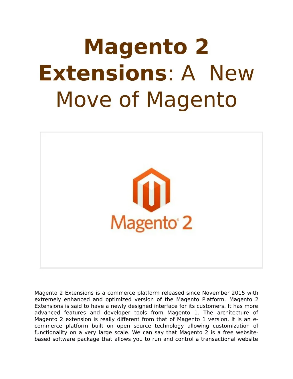magento 2 extensions a new move of magento