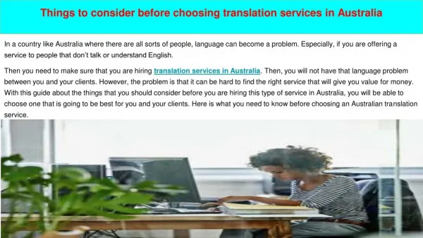 Translation Services in Australia