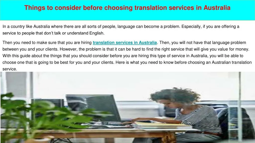 things to consider before choosing translation services in australia