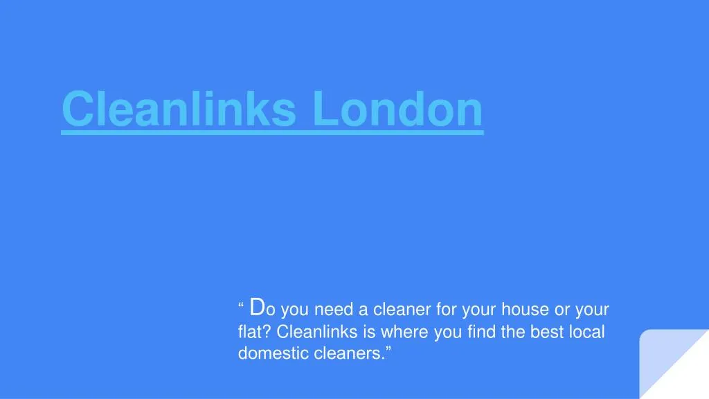 cleanlinks london