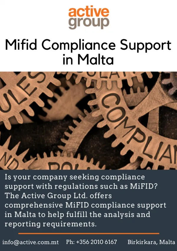 Mifid Compliance Support Malta