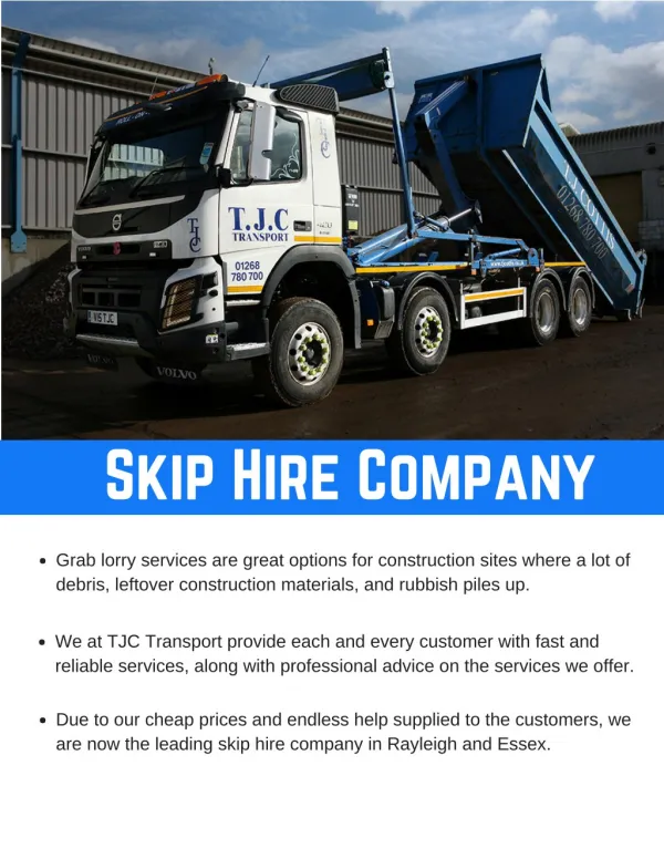TJC Transport- Skip Hire Company, Essex