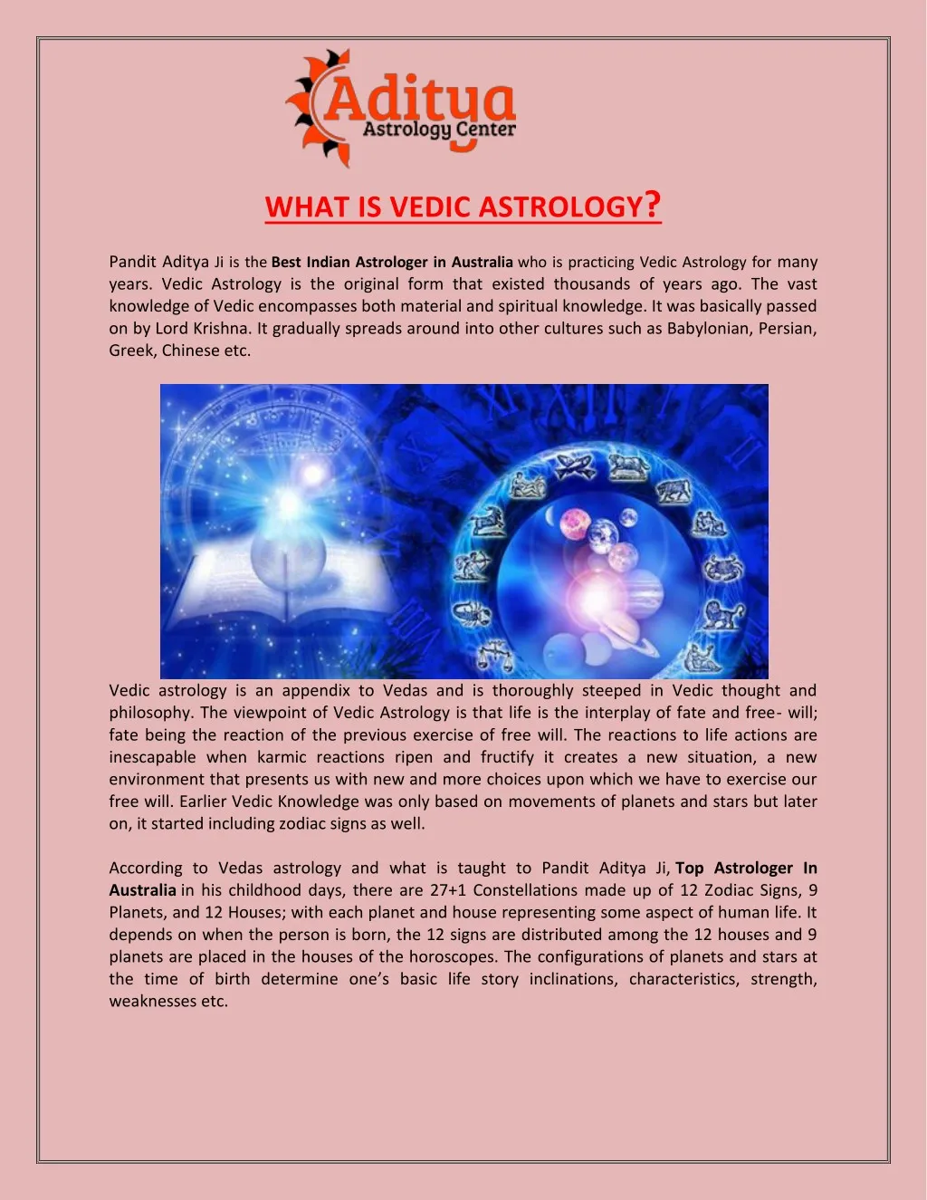 what is vedic astrology