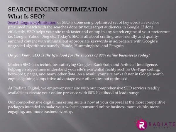 Search Engine Optimisation (SEO) Services in Delhi NCR, Noida, India
